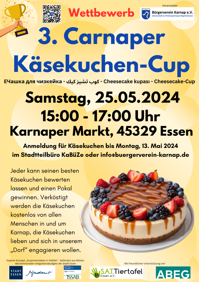Plakat 3. Carnaper Käsekuchen-Cup 2024